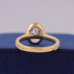 Anillo de Compromiso con Diamante Cultivado en Laboratorio de Corte Ovalado, Oro Amarillo de 14K, Color E/F, Claridad VS-VVS, Estilo de Lujo, Certificado IGI, para Mujer - Product Image 3