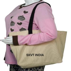 Sac fourre-tout en toile de coton bio réutilisable, écologique, imprimé avec logo personnalisé, faible MOQ, pour courses et épicerie - Product Image 3