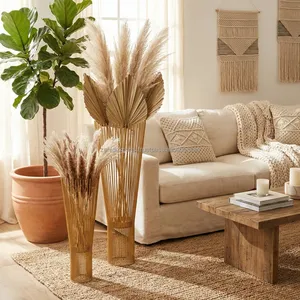 Vase à fleurs élégant en fer transparent de style côtier, centre de table de luxe pour mariage - Product Image 3