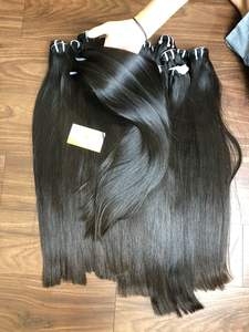 Venta al por mayor Super doble Remy Virgen extensiones de cabello humano trama de la piel de Vietnam precio barato Paquete de pelo peluca y Frontal - Product Image 2