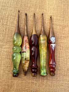 Belladec High Performance Durable Eco-Friendly Resin <b>Crochet</b> <b>Hook</b> Wooden Handle Designed for Easy Yarn Glide Smooth Stitching - Product Image 2