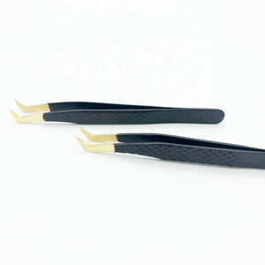 Pince à cils courbée de haute précision en acier inoxydable, outil de beauté pour extensions de cils - Product Image 1