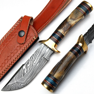 Handmade Industrial Grade Damascus Steel Blade Multi-Functional Hunting Camping Bowie Knife <b>Clip</b> Point OEM Customizable - Product Image 2