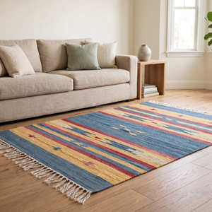 New Arrival Kilim Cotton Rug Foldable Geometric & Striped Pattern Soft Area Kilim Rugs Multi Spaces Use Rugs for <b>Kitchen</b> Bedroom - Product Image 3