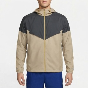 Chaqueta cortavientos con capucha para hombre, ligera, con cremallera, informal, para exteriores, resistente al viento, para otoño y primavera - Product Image 1