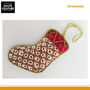 Vendedor Confiable que Vende Adornos Navideños Colgantes Hechos a Mano y Bordados, con Cuentas, de 11 cm de Largo, para Decoración - Product Image 4