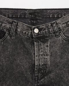 Pantalones Cortos de Mezclilla con Cierre de Botón y Técnica de Lavado Ácido, Ropa Casual, Moda Urbana, Pantalones Cortos de Mezclilla para Hombre - Product Image 2