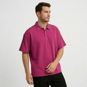 Polo oversize pour homme, coupe ample, décontracté, été, manches courtes, coton, streetwear, col classique - Product Image 1