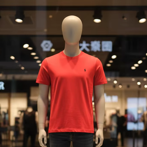 T-shirt pour homme 100% coton, manches courtes, col rond, luxe, nœuds brodés sur le devant, respirant, décontracté, été - Product Image 1