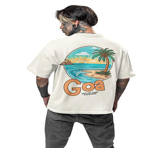 Haute qualité hommes 180g coton personnalisable imprimé T-Shirt surdimensionné Vintage unisexe bouffée lavé Technique disponible court Long - Product Image 4