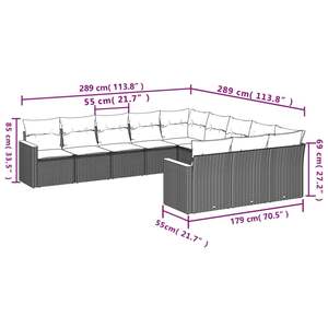 Conjunto de Sofás Modulares Grandes de Ratán Sintético Negro para Jardín - Product Image 3