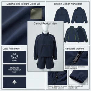 Women's Navy Solid High Street Sporty 2-Piece <b>Shorts</b> <b>Set</b> Full Sleeve Hooded 100% Cotton Fleece Breathable Quick Dry Regular Fit - Product Image 5