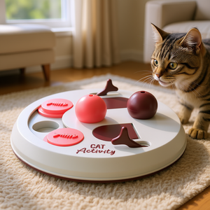 Planche d'activités pour chat Cerise/Rose/Gris clair 23 cm – Jeu interactif et de stratégie de mouvement pour animaux de compagnie - Product Image 3