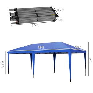 Blue 10x19.2 Pop Outdoor Gazebo <b>Tent</b> Carry Bag Waterproof Double Oxford PVC Party <b>Canopy</b> Aluminum Iron Sidewall for Promotions - Product Image 3