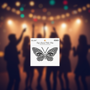 Adesivi con strass per il viso Ilan, design a farfalla per decorazioni facciali - Product Image 2