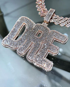 Exclusive 925 Sterling <b>Silver</b> Hip Hop Style Moissanite Diamond Cut Cuban <b>Chain</b> Gold Plated <b>Rope</b> <b>Chain</b> GRA Certified VVS Clarity - Product Image 1