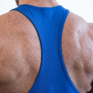 2026 <b>Mens</b> Blue <b>Stringer</b> Tank Top Racerback Sleeveless Muscle Fit <b>Vest</b> Lightweight Breathable Summer Workout Shirt Custom OEM - Product Image 3