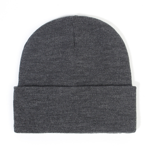 Bonnet en acrylique doublé satin, bonnet d'hiver tricoté, couleur unie, bonnet à revers, unisexe, décontracté, chaud, pour adultes - Product Image 2