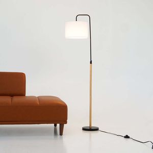 Lampada da Terra con Paralume Cilindrico Curvo, Luce Elegante per Soggiorno, Camera da Letto, Angolo Lettura, Ufficio - Product Image 6