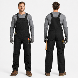 Custom <b>Men</b> Cotton Twill Work Bib <b>Overalls</b> Heavy Duty Multi Pocket Dungarees Reinforced Knee Industrial Uniform - Product Image 6