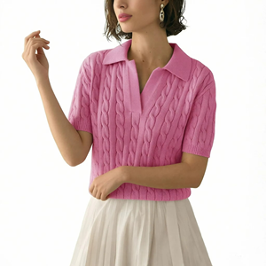 Ladies Fashion <b>Sweaters</b> Woman <b>Pullovers</b> <b>Sweater</b> Solid Color Casual Knitted <b>Pullover</b> Polo Shirt Knitted <b>Sweater</b> - Product Image 6