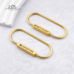 Mosquetón ovalado de latón dorado con clip de resorte, duradero y ecológico para accesorios de bolsos y equipaje - Product Image 1