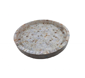Direct From India Best Quality Handmade Metal <b>Acrylic</b> Bone Inlay Mother of Pearl Serving Trays for Kitchen Home or Hotel Use - Product Image 1