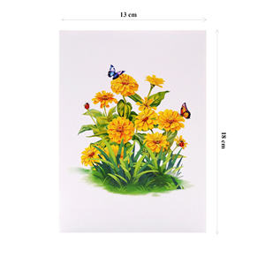 Tarjeta Pop-Up con Diseño de Flor de Margarita Amarilla, Ideal para Regalos de San Valentín o Acción de Gracias, Manualidades de Papel, Diseño Personalizado con Láser - Product Image 2