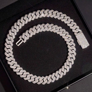 16mm <b>Iced</b> <b>Out</b> Cuban Link <b>Chain</b> Necklace Triple Row VVS Moissanite Diamond Hip Hop Jewelry for Men Custom Wholesale Supplier - Product Image 2
