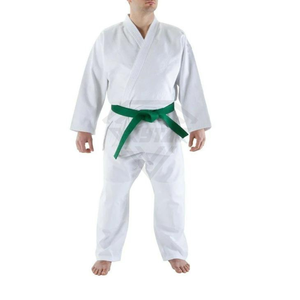 Kimono de Karate Blanco con Cinturón Verde para Niños, Ropa de Artes Marciales, Uniforme de Algodón Resistente, Corte Regular, Precio Económico, OEM Personalizado - Product Image 4