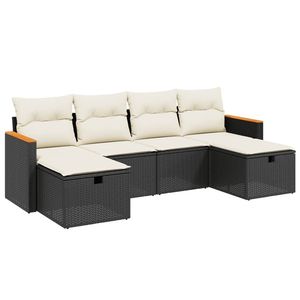Ensemble de canapés de patio noir et blanc crème pour la décoration de jardin - Product Image 2