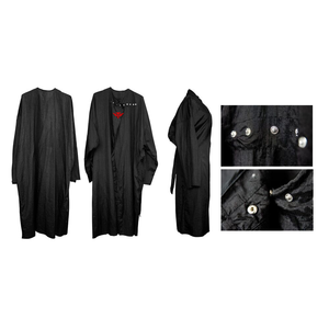 Cape de Coiffure Grise à Taille Ajustable avec Logo Rouge, Écologique, Résistante à l'Eau, en Nylon et Coton, pour Salon et Barbier - Product Image 4