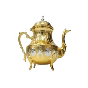 Cafetera Árabe Estilo Americano, Tetera Marroquí Hecha a Mano de Latón con Acabado Dorado, Cafeteras y Teteras - Product Image 1