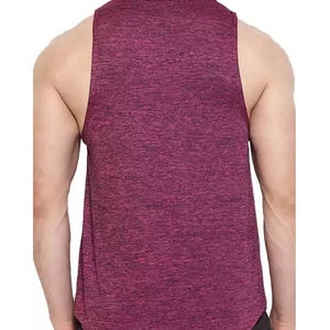 Camiseta sin mangas para hombre, estilo vintage, tejida, lisa, para gimnasio, fitness, informal, cuello redondo, algodón/poliéster, transpirable, venta al por mayor - Product Image 2