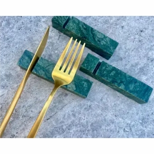 Luxury Green Marble Cutlery Rest Rectangular Knife Spoon Holder Stand Modern Stone <b>Chopstick</b> Rest Tableware Decor Cutlery Rest - Product Image 5