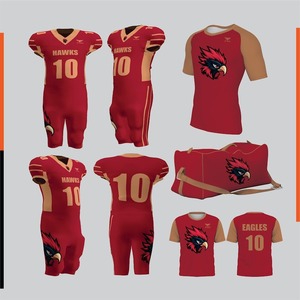 Nouveauté, style unique, ensemble d'uniformes de football américain, 100% polyester, nom de l'équipe personnalisé, impression numérique, unisexe, adulte - Product Image 1