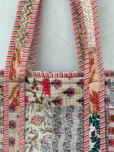 Sac fourre-tout matelassé léger style bohème couleur unie grande capacité en coton pour femme toutes saisons - Product Image 3