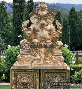 Beautiful <b>Pink</b> and Golden Ganesha ji with <b>Frame</b> for Decor Shobha Jain Impex Indian Ganesha Statues From Delhi - Product Image 2