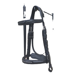 Wholesale Horse Riding Equipment Comfortable <b>Black</b> Leather Bridle Smart and Soft Based Riding <b>Harness</b> - Product Image 1