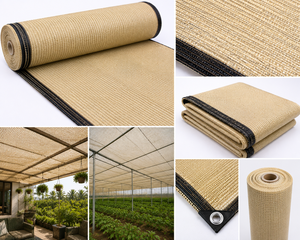 Malla de Sombra para Exteriores de HDPE Beige, Estabilizada contra Rayos UV, Tejida, para Invernadero, Patio y Jardín - Product Image 5