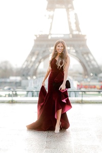 Personalized Long Chapel Train <b>Dress</b> | Sleeveless Off-the-Shoulder Neckline | Vintage <b>Romantic</b> Flowy Satin Chiffon <b>Dress</b> for - Product Image 3