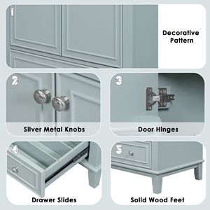 Mobile da Bagno Multifunzionale con Base in MDF da 30 Pollici, Solo Base con Ante e Cassetto, Senza Lavabo - Product Image 3