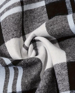Men's Black <b>White</b> Plaid Long Sleeve Shirt Autumn Casual Wear Adult Size - Product Image 2