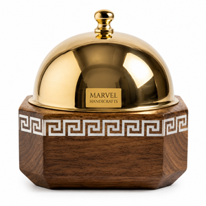 Casserole isotherme de luxe en bois Marvel Handicrafts avec couvercle en acier inoxydable, double paroi, réchaud alimentaire, bol de service - Product Image 1