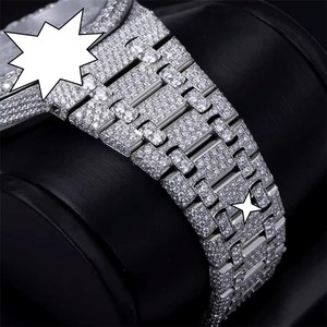 Montre mécanique personnalisée de luxe pour homme, étanche, style hip-hop, avec cadran en verre analogique et moissanite VVS couleur D en acier inoxydable - Product Image 5