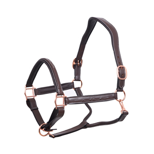 Cabestro de Cuero Genuino Premium para Caballo con Cabezal Acolchado, Costuras Decorativas, Herrajes de Latón Ajustables, Cabestro Ecuestre Duradero - Product Image 3