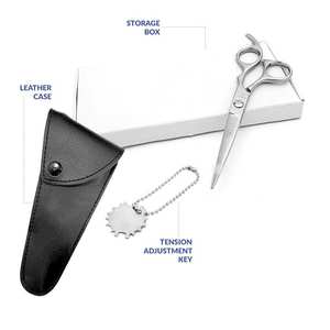 Tijeras de Peluquería Profesionales de Acero Inoxidable Clásicas con Hoja Recta Afilada y Mango Antideslizante para Peinar el Cabello - Product Image 4