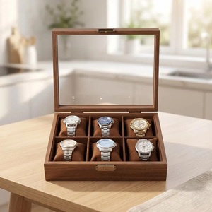 AHTE MANUEXPO Caja Organizadora y Expositora de Relojes de Madera - Estilo Clásico/Lujo, Almacenamiento Ecológico, Regalo para Él/Ella, Decoración del Hogar - Product Image 1