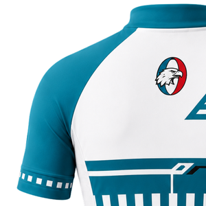 Teal <b>White</b> Short Sleeve <b>Cycling</b> <b>Jersey</b> Full Zip Breathable Quick Dry Bicycle Shirt Lightweight Road Racing Sports Apparel - Product Image 5