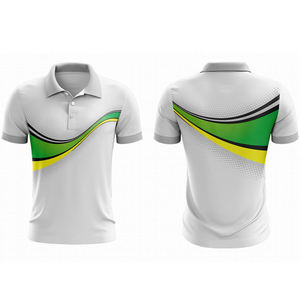 ออกแบบ OEM เสื้อโปโลผู้ชายผ้าโพลีเอสเตอร์ 88% สแปนเด็กซ์ 12% ลายพิมพ์ซับลิเมชั่นแบบใหม่ แห้งเร็ว สำหรับตีกอล์ฟ - Product Image 4